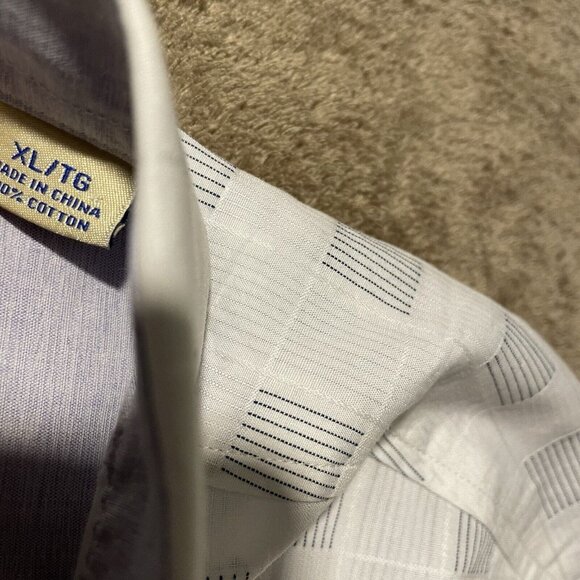 Tommy Bahama Button Down Men's Size XL Island Modern Fit White Shirt Squares - Picture 3 of 8